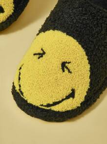 SmileyWorld® | SHEIN Plush Slip-On Slippers For Women