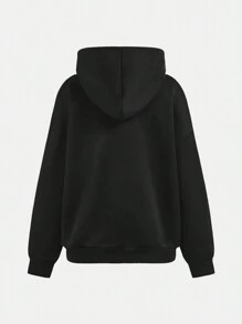 SHEIN Girlism Conjunto informal de 2 piezas para adolescentes: sudadera con capucha con bloque de color y estampado de letras + pantalones holgados de camuflaje, estilo callejero, de vuelta al colegio