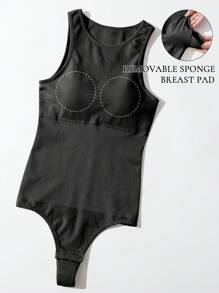 1 bộ đồ liền thân cạp cao không đường may cho nữ - màu đen - Xem 4