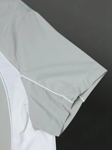 Manfinity Sport Corelite Boyfriend Style Men's Solid Color Zipper Front Short Sleeve Top And Shorts Casual Sports Suit Set