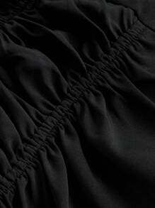 SHEIN MOD Débardeur ajusté noir pour femme avec strass et nœud devant, motif floral rose, débardeur graphique pour femmes, style pirate, hippie, hauts élégants - Noir - Voir 4