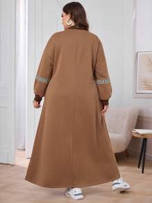 Lacomfia Robe à capuche décontractée de grande taille avec bloc de couleurs