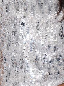 MUSERA 外出亮片宽松赛车背心，适合度假、春夏、秋季穿着。 - 銀色 - 查看 5