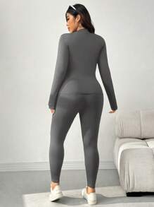 SHEIN EZwear 大码黑色修身高弹力塑身紧身裤