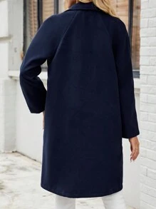 EMERY ROSE 1 件女式纯色长袖单排扣休闲夹克，秋冬