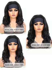 Body Wave Headband Wig Human Hair Wigs With Head Band  Affordable Hair Replacement Headbands Wig Ready Wear To Go Daily Use Natural Black Color - Natural Black - View 4