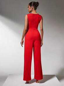 SHEIN SXY Tuta rossa da donna per uso quotidiano durante il Natale - Rosso - Visualizzare 2