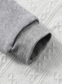 2 件套年轻女孩“显然我有一种态度”印花圆领运动衫和羊毛裤套装，适合日常休闲、上学和外出穿着，秋冬季