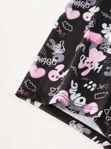 NotGurli Men'S Letter & Cartoon Rabbit Print Boxer Shorts