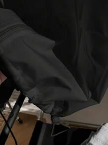 Comfortcana 1 pieza Chaqueta casual con capucha, cremallera frontal, manga larga y protección solar, de unicolor, para otoño/invierno - Negro - Ver 7