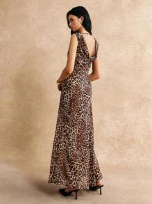Poéselle Women's Leopard Print Sleeveless Dress,,2024 AW, Winter Clothes,Leopard Costume,Sexy Women Outfits,Elegant Women Dresses,Masquerade Ball Dress,Sexy Party Dress