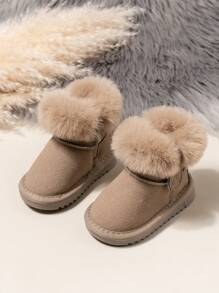 Plush Lined Compact & Stylish Winter Anti-Slip Indoor/Outdoor Warm Boots For Infants - Khaki - View 1