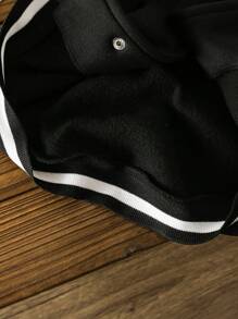 Bộ 2 quần áo bóng chày và quần nỉ in logo bò tót trẻ em màu tương phản, thu/đông - màu đen - Xem 8