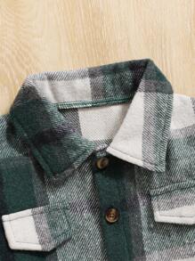 2pcs Baby Girl Retro Plaid Romper Set, Sporty & Casual Outfit, Suitable For Autumn