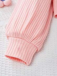 SHEIN Zweiteiler für Tween-Mädchen mit buntem 3D Blumendekoration Jacke und Blumen-Muster Slip Kleid, süßer Feiertags-Stil, Herbst/Winter - Verschiedenfarbig - Übersicht 3