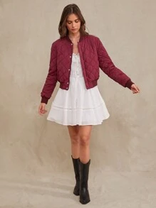 WESTFADE 蝴蝶结绗缝飞行员大衣