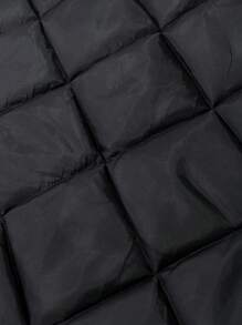 SHEIN Frenchy Abrigo tipo parka para mujer talla grande con capucha, cintura ajustable y cuello esponjoso - Negro - Ver 7