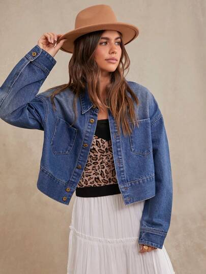 WESTFADE Premium Denim Boxy Cropped 100% Cotton Jacket