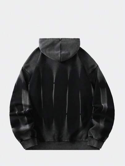 Street Life Men's Vintage Distressed Horse Print Hoodie, Streetwear Style