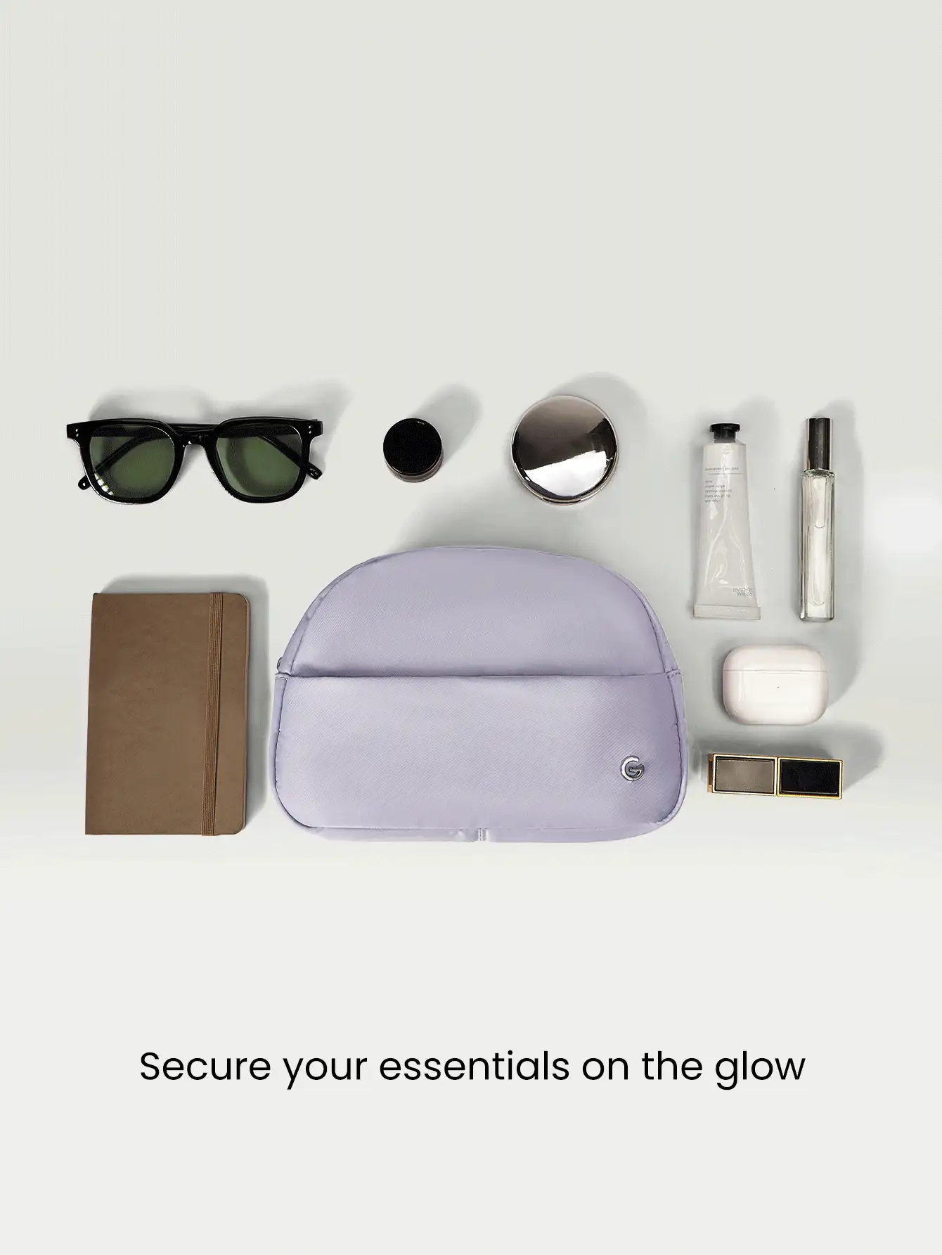 GLOWMODE 2L Travel Mate All Small Things Essentials Dual-Pocket Organizer Travel Pouch - Mauve Purple - View 2