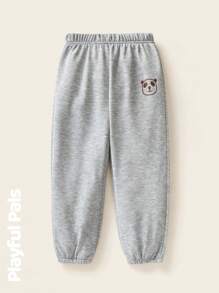 SHEIN 2 pezzi di pantaloni della tuta a righe e con grafica di panda, adatti per ragazzi e ragazze, carini/retrò/casual/per interno ed esterno, adatti per primavera/autunno/inverno