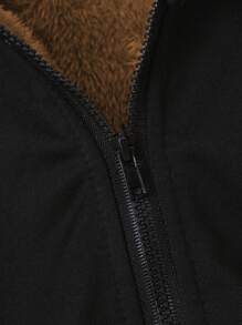 Chaqueta con capucha de forro polar con estampado de dinosaurio casual para bebé niño en otoño/invierno - Negro - Ver 5