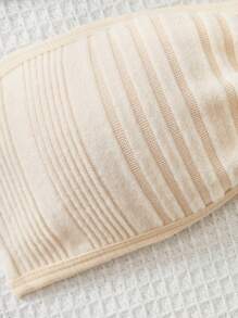 SHEIN 3pcs/Set Tween Girls Minimalist Comfy Padded Rib Knit Camisole Set - Apricot - View 3