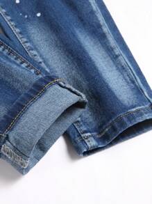 Manfinity LEGND Men's Casual Washed Distressed Slim Fit Jeans - Medium Wash - View 6