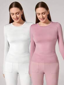 TaskEZ V-Neck Long Sleeve Knitted High Elastic Women's Uniform Scrub Top, Two Colors, Health Check Surgical Uniforms Top Women's Solid Colors Pet Grooming Work Uniforms Top Nutritionist Work Short Sleeve Lab Work Women's Scrub Tops, Multi-Pocket Functional Work Top - Multicolor - View 1