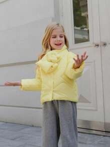 Young Girls Floral Jacket With Yellow Floral Scarf, Dark Pattern Print - Yellow - View 5