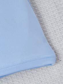 2 件套 Tween 女童彩色 3D 花卉装饰夹克和花卉印花吊带背心连衣裙套装，秋冬季可爱度假风格 - 藍色 - 查看 6