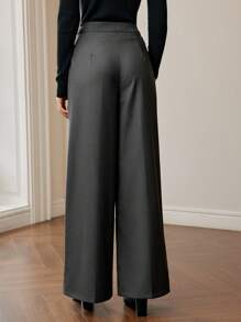 MOTF PREMIUM Pantalón ancho y holgado de corte recto - Gris - Ver 7