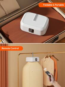 JMMO 便携式干衣机迷你干衣机带遥控器，便携式干衣袋，遥控电动干衣机，3D循环烘干，恒温烘干，柔软保护衣物，1~8小时智能定时，20分钟快速烘干，双速调节适合多种面料，除臭除螨，适用于旅行、房车、家居、公寓、宿舍 - 美国插头 度假露营 度假必需品 度假配件，露营用品 - 白色 - 查看 6