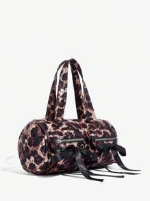 SHEIN ICON Ladies' Fashionable, Personalized, Sweet & Cool Y2K Ballet Style Bow Multi-Pocket Tote Shoulder Bag - Black - View 3