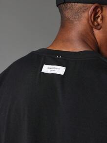 SUMWON Áo thun tay ngắn vừa vặn có miếng vá thêu - màu đen - Xem 4