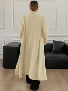 DAZY Abrigo casual con cuello de solapa de manga larga para mujer, adecuado para ir al trabajo, chaqueta de mujer de otoño, ropa de mujer de otoño - Caqui - Ver 2