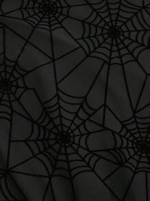 ROMWE Goth Đầm trễ vai tay dài tối giản dài vừa phải cho nữ, mặc thường ngày - màu đen - Xem 3