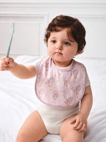 SHEIN X Care Bears 4pcs/Pack Cotton Cartoon Bear Print Baby Bibs, Suitable For Drooling Babies - Multicolor - View 5