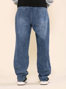 SUMWON Straight Fit Jean With Applique - Blue - View 5