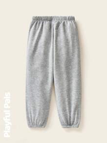 SHEIN 2 pezzi di pantaloni della tuta a righe e con grafica di panda, adatti per ragazzi e ragazze, carini/retrò/casual/per interno ed esterno, adatti per primavera/autunno/inverno