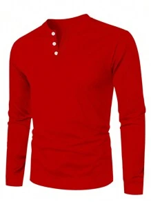 Manfinity Homme Men Casual Solid Color Long Sleeve T-Shirt For Autumn