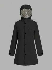 In My Nature 户外女式无氟防水雨衣，适合露营、徒步旅行和通勤 - 黑色 - 查看 7