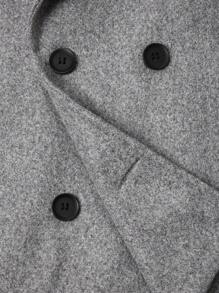 Manfinity Homme Áo khoác ngắn thường ngày cổ nhọn màu trơn hai hàng khuy cho nam, mùa thu/đông - Màu Xám nhạt - Xem 4