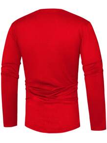 Manfinity Homme Men Casual Solid Color Long Sleeve T-Shirt For Autumn