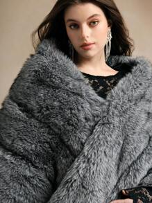 Anewsta Poncho de mujer talla grande, elegante y de alta gama