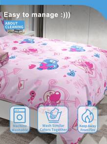 Disney 2/3pcs Stitch Duvet Cover Set, Disney Bedding, Cozy And Anti-Pilling Bedding Set, Soft And Breathable, Cartoon Style Comforter Cover Set, Fits For Twin Full King Queen All Size Beds, Suitable For All Seasons, Machine Washable, Valentine's Day Bedding, Stitch Home Textile, Gifts, Stitch Stuff, Stitch Room Decoration, Quilt Core Not Included