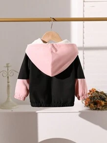 Baby Girls Thermal Lined Jacket, New Style For Autumn/Winter - Pink - View 2