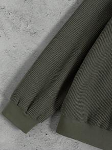 Manfinity Hypemode Men's Casual Digit Print Crew Neck Sweatshirt, Autumn - Green - View 4