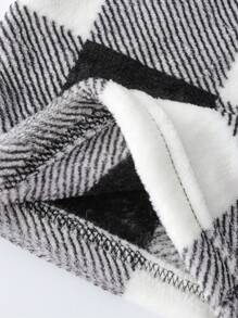 SHEIN Teenage Girls' Textured Fleece Double-Breasted Long Sleeve Mid-Length Coat