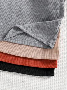 男童纹理舒适简约长袖和长裤睡衣套装